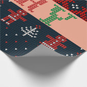 Frohe Weihnachts-Strick Geschenkpapier (Ecke)