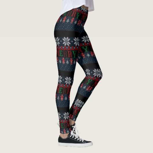 Frohe Weihnachts-Strick Leggings (Rechts)