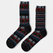 Frohe Weihnachts-Strick Socken (Linkes Detail)