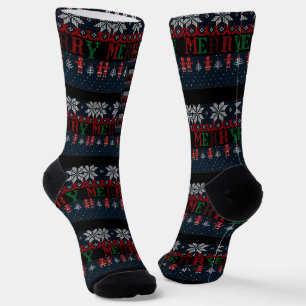 Frohe Weihnachts-Strick Socken