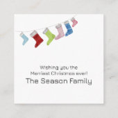 Frohe Weihnachts-Strumpf Budget-Buchungskarte Begleitkarte (Rückseite)