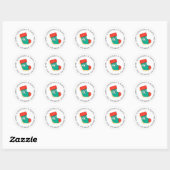 Frohe Weihnachts-Strumpf Cookie Custom Runder Aufkleber (Blatt)