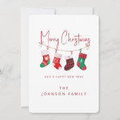 Frohe Weihnachts-Strumpf Feiertagskarte (Vorderseite)