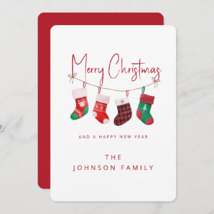 Frohe Weihnachts-Strumpf Feiertagskarte