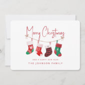 Frohe Weihnachts-Strumpf Feiertagskarte (Vorderseite)