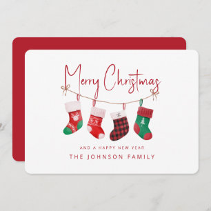 Frohe Weihnachts-Strumpf Feiertagskarte