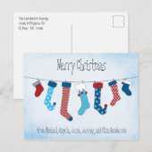 Frohe Weihnachts-Strumpf Feiertagspostkarte (Vorne/Hinten)