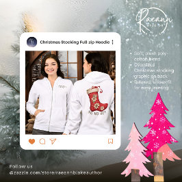 Frohe Weihnachts-Strumpf Full-Zip Hoodie