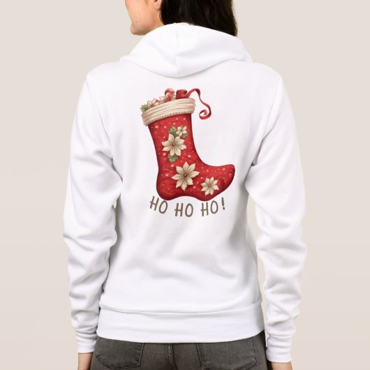 Frohe Weihnachts-Strumpf Full-Zip Hoodie (Rückseite)