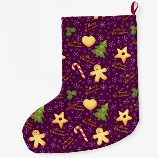 Frohe Weihnachts-Strumpf Großer Weihnachtsstrumpf (Rückseite)
