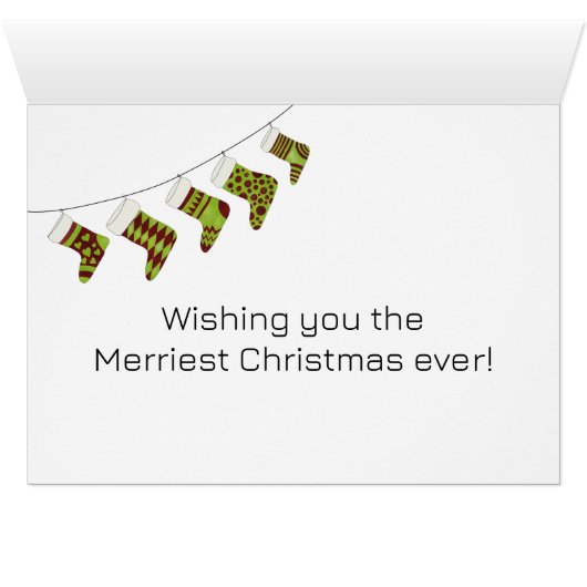 Frohe Weihnachts-Strumpf-Karte (Innenansicht Horizontal (Unten))