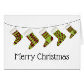 Frohe Weihnachts-Strumpf-Karte (Vorderseite (Horizontal))