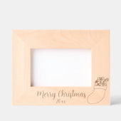 Frohe Weihnachts-Strumpf mit dem Jahr Geätzte Rahmen (Vorderseite)