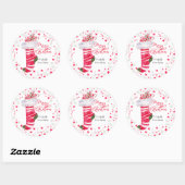 Frohe Weihnachts-Strumpf Personalisiert Runder Aufkleber (Blatt)