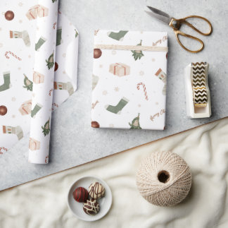 Frohe Weihnachts-Strumpf präsentiert Weihnachtsges Geschenkpapier