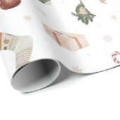 Frohe Weihnachts-Strumpf präsentiert Weihnachtsges Geschenkpapier (Rolleneckpunkt)