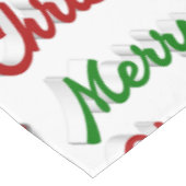 Frohe Weihnachts-Strumpf Rot-Grün-Skript Tischdecke (Schrägansicht)
