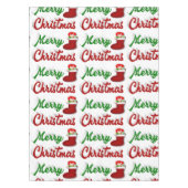 Frohe Weihnachts-Strumpf Rot-Grün-Skript Tischdecke (Vorderseite)