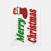 Frohe Weihnachts-Strumpf rot-grüne Typografie Fleecedecke (Vorderseite)