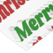 Frohe Weihnachts-Strumpf rot-grüne Typografie Tischdecke (Schrägansicht)