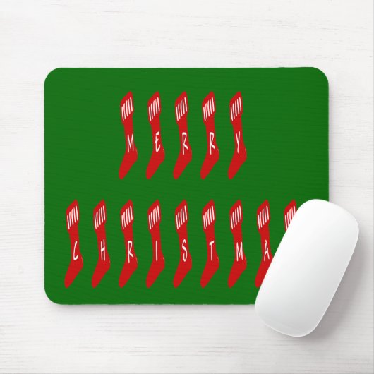 Frohe Weihnachts-Strumpf Typografie Zitat Mousepad (Mit Mouse)