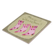 Frohe Weihnachts-Strümpfe Trivet Fliese (Seite)