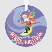 Frohe Weihnachts Surfboarding Santa Ornament (Rückseite)