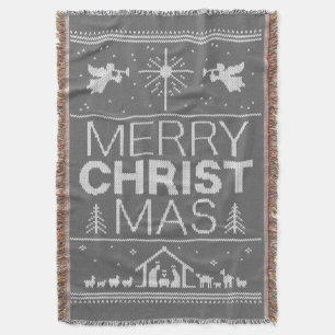Frohe Weihnachts Sweater Christlich Jesus Gott Got Decke