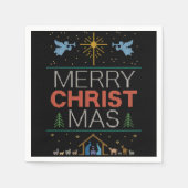 Frohe Weihnachts-Sweater Religious farbenfroh Serviette (Vorderseite)