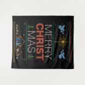 Frohe Weihnachts-Sweater Religious farbenfroh Wandteppich (Vorderseite (Horizontal))