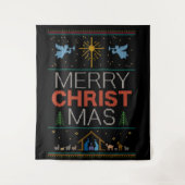 Frohe Weihnachts-Sweater Religious farbenfroh Wandteppich (Vorderseite)