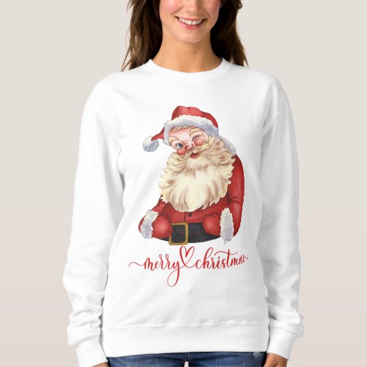 Frohe Weihnachts-Sweatshirt mit Weihnachtsmann Sweatshirt (Vorderseite)