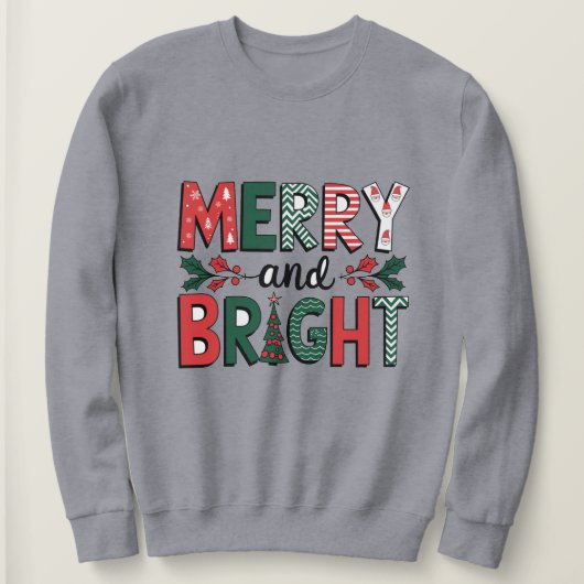 Frohe Weihnachts-Sweatshirt-Skript - Weihnachtsges Sweatshirt (Design vorne)