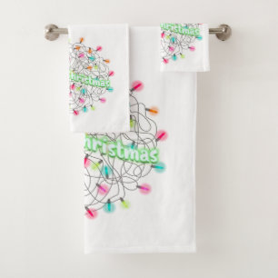 Frohe Weihnachts-Tangled Holiday Lights Badhandtuch Set