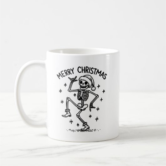 Frohe Weihnachts-Tanz Skeleton Kaffeetasse (Links)