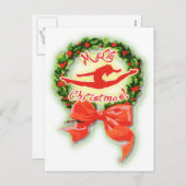 Frohe Weihnachts-Tanz-Tänzerin Gymnasitcs Feiertagspostkarte (Vorne/Hinten)