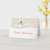 Frohe Weihnachts tanzend Snowman Karte (Gelbe Blume)