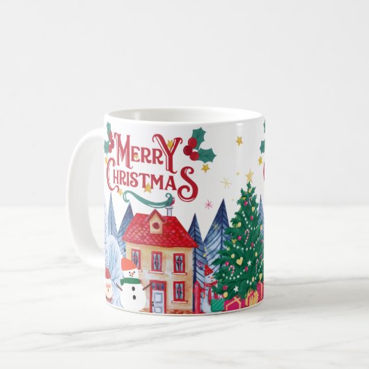 Frohe Weihnachts-Tasse Kaffeetasse (Vorderseite Links)