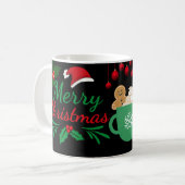 Frohe Weihnachts-Tasse mit Lebkuchen, heißer Kakao Kaffeetasse (Vorderseite Links)