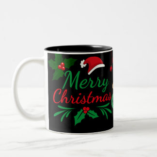 Frohe Weihnachts-Tasse mit Lebkuchen, heißer Kakao Zweifarbige Tasse