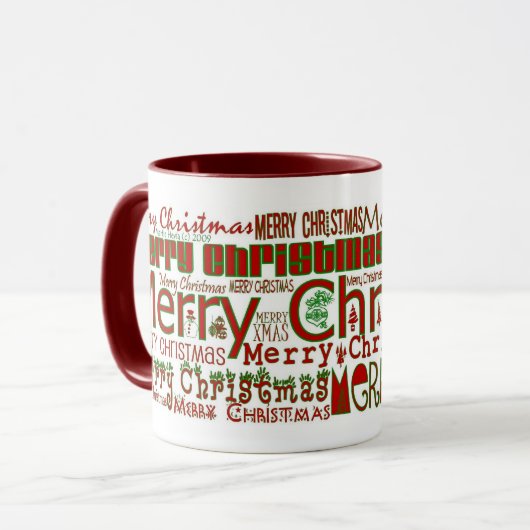 Frohe Weihnachts-Tasse - Red Ringer Tasse (Vorderseite Links)