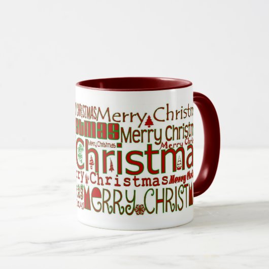 Frohe Weihnachts-Tasse - Red Ringer Tasse (VorderseiteRechts)