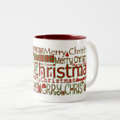 Frohe Weihnachts-Tasse - Rotes Haus Zweifarbige Tasse (VorderseiteRechts)