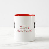Frohe Weihnachts-Tasse - Singing Donkey Zweifarbige Tasse (Mittel)