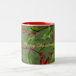 Frohe Weihnachts-Tasse Zweifarbige Tasse