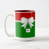 Frohe Weihnachts-Tasse Zweifarbige Tasse (Links)