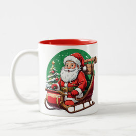 Frohe Weihnachts-Tasse Zweifarbige Tasse