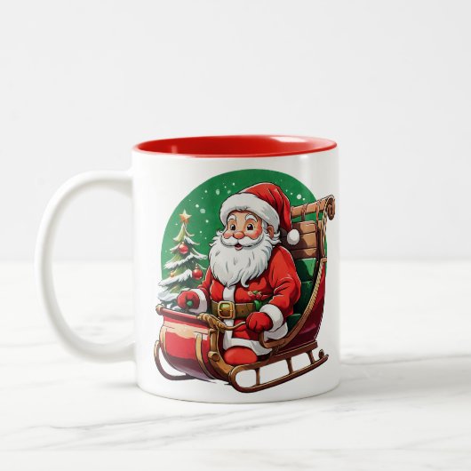 Frohe Weihnachts-Tasse Zweifarbige Tasse (Links)