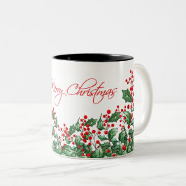 Frohe Weihnachts-Tasse Zweifarbige Tasse