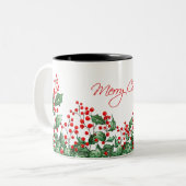 Frohe Weihnachts-Tasse Zweifarbige Tasse (Vorderseite Links)